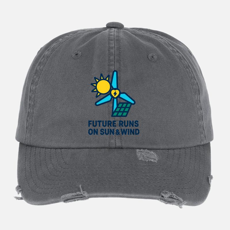 Future Runs on Sun & Wind Flexfit Vintage Destroyed Cap