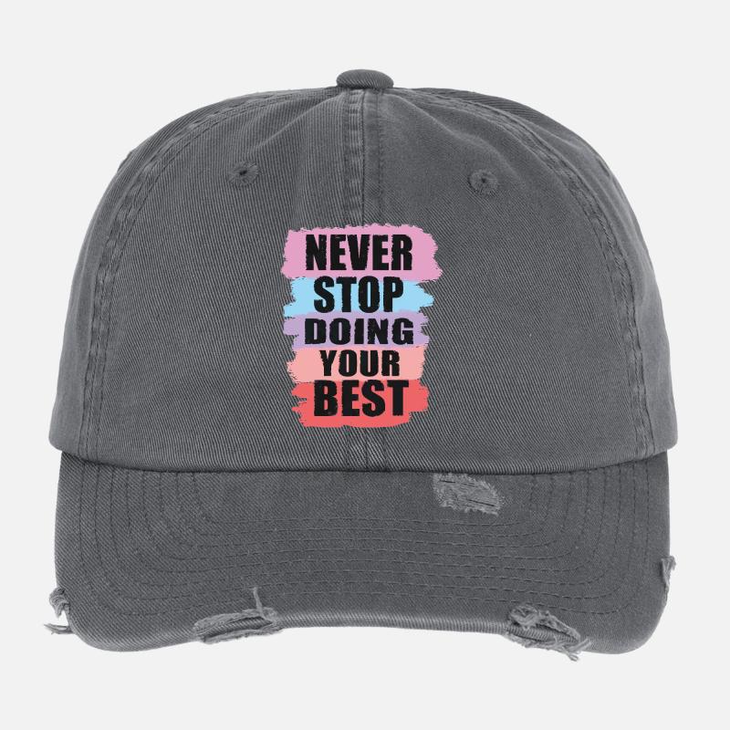 Motivational design with color-block text design Flexfit Vintage Destroyed Cap