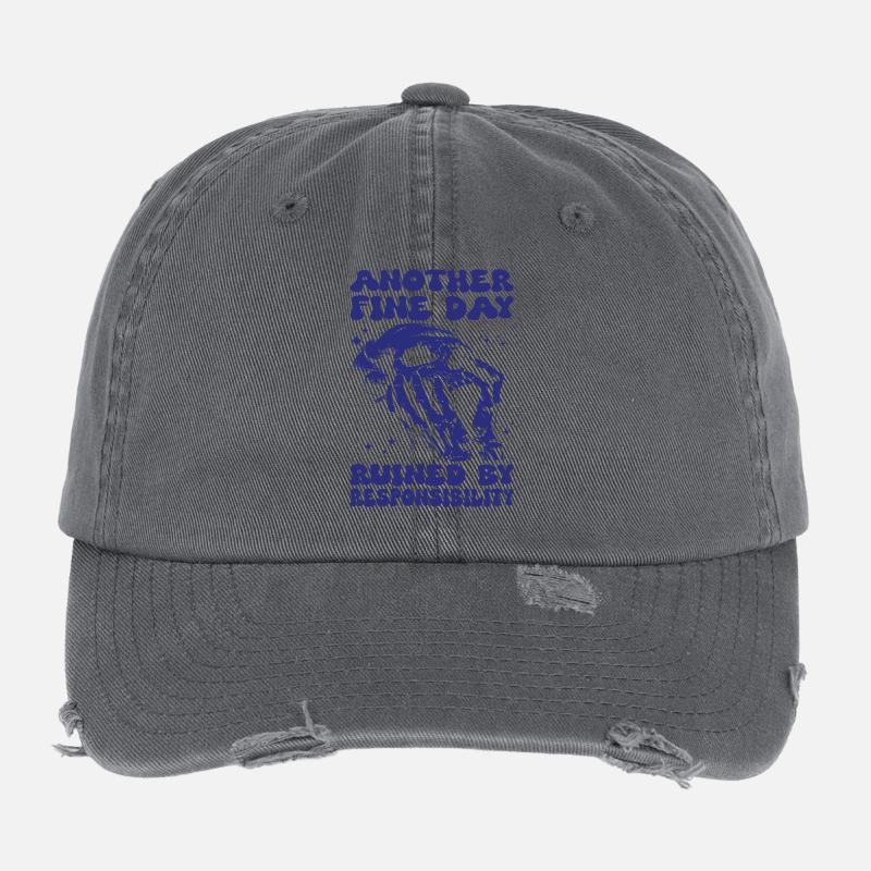 Skelett Schädel Responsibility Halloween Flexfit Vintage Destroyed Cap