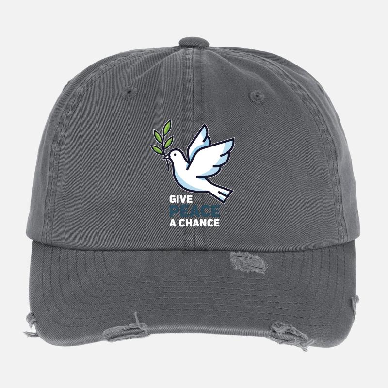 Friedenstaube "Give Peace a Chance" Flexfit Vintage Destroyed Cap