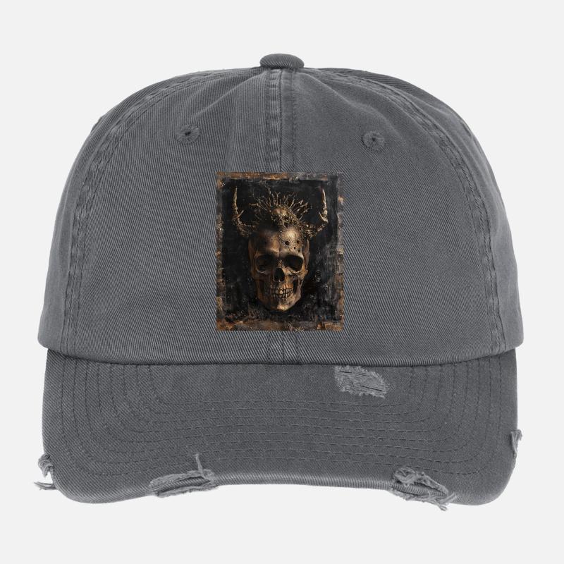 Golden Demonskull Flexfit Vintage Destroyed Cap