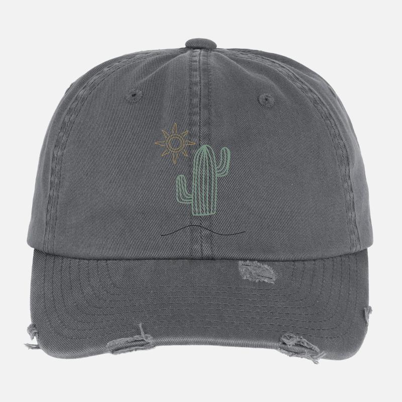 Cactus au soleil Casquette vintage effet usé Flexfit