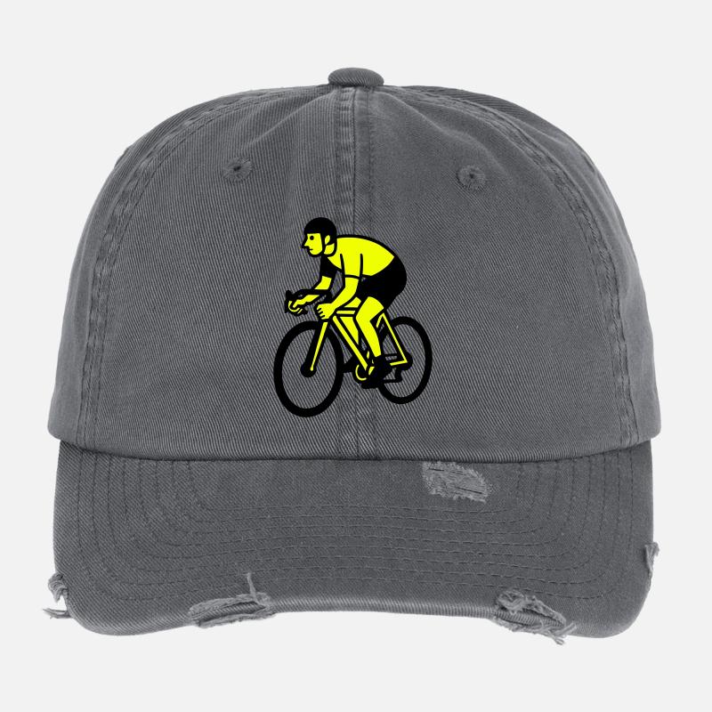 Neonrad Silhouette Radfahrer Flexfit Vintage Destroyed Cap