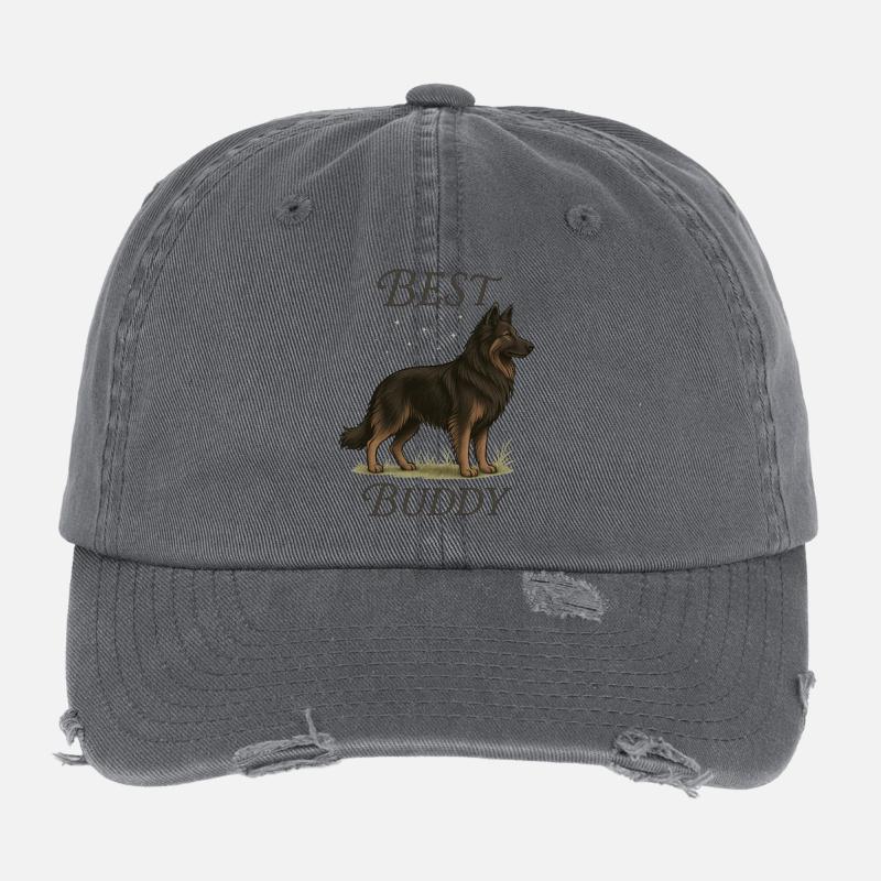 Altdeutscher Schäferhund – Best Buddy Flexfit Vintage Destroyed Cap