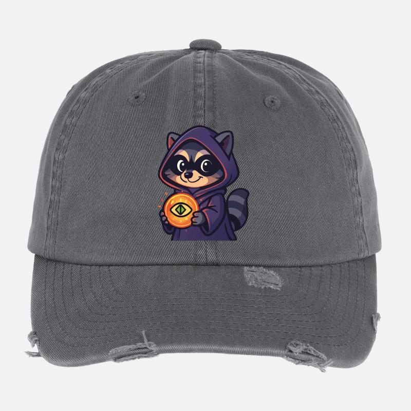 When a Racoon Finds Something Flexfit Vintage Destroyed Cap