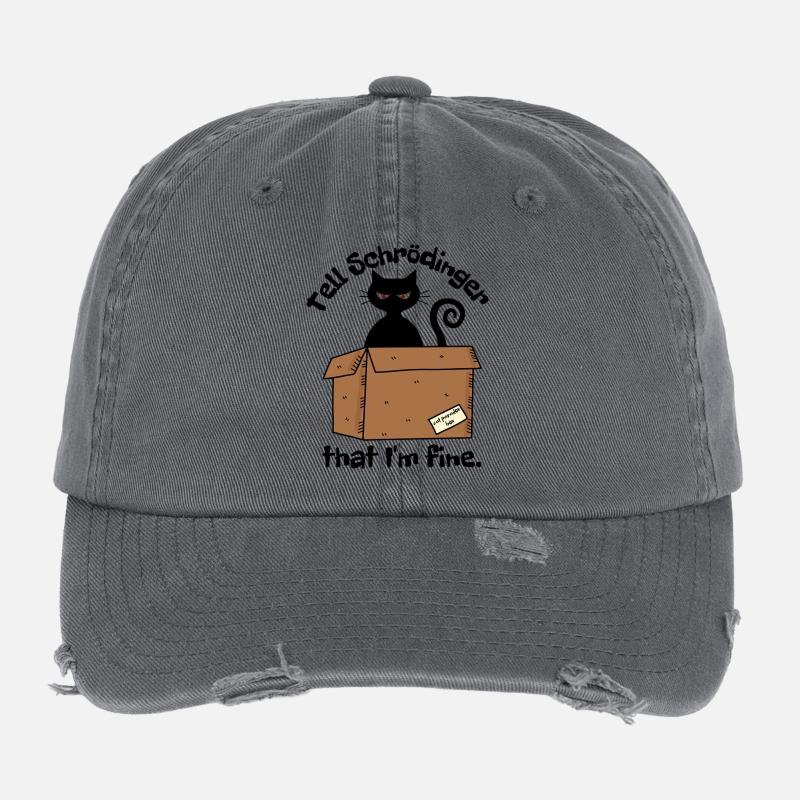 Chat Schroedinger - Boîte Paradoxe de dessin animé Casquette vintage effet usé Flexfit