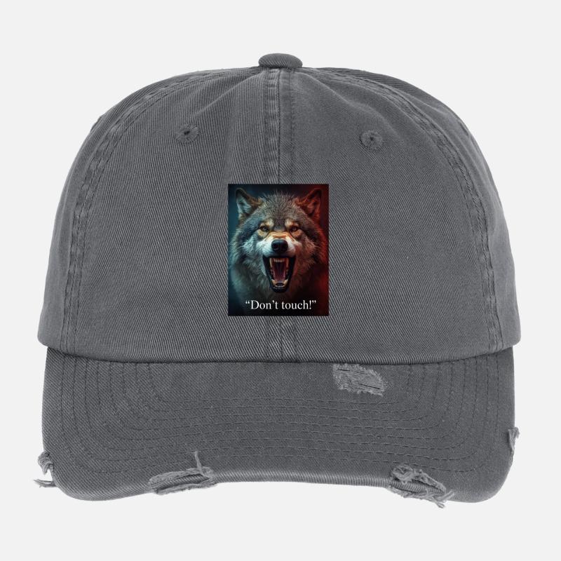 Wolf Attack Don't Touch Flexfit Vintage Destroyed Cap