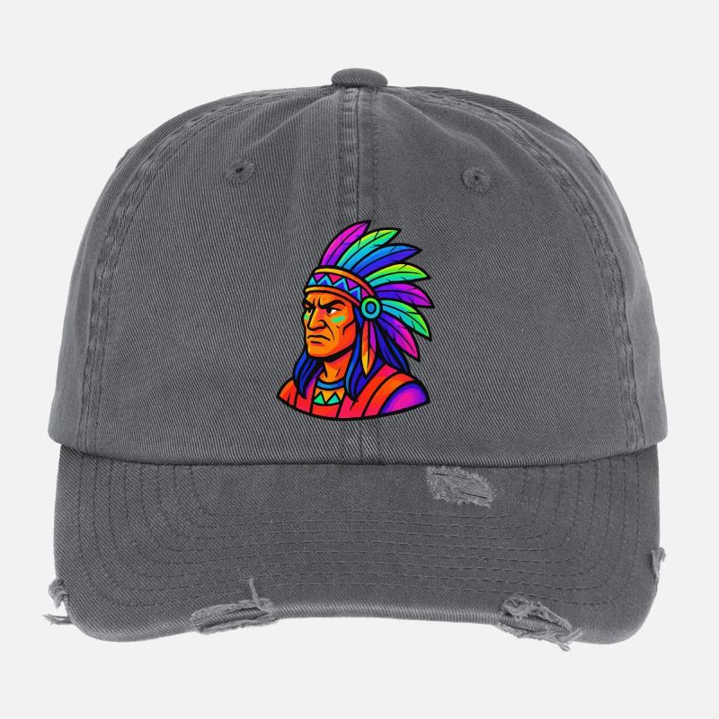 Chief Indian Comic Flexfit Vintage Destroyed Cap