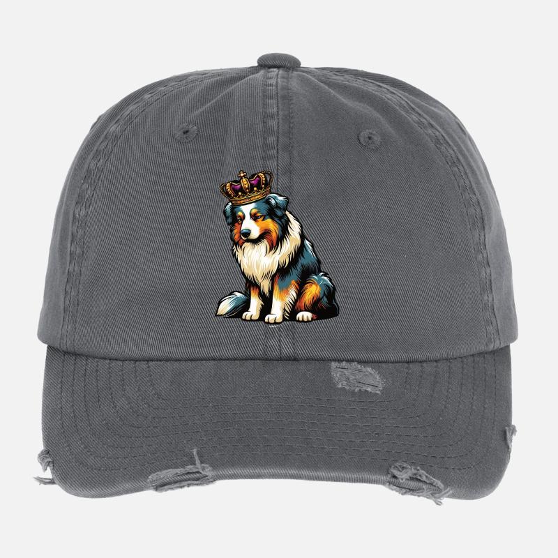 Australian Shepherd Aussie Aussie Owners Aussies - Flexfit Vintage Destroyed Cap - dark grey