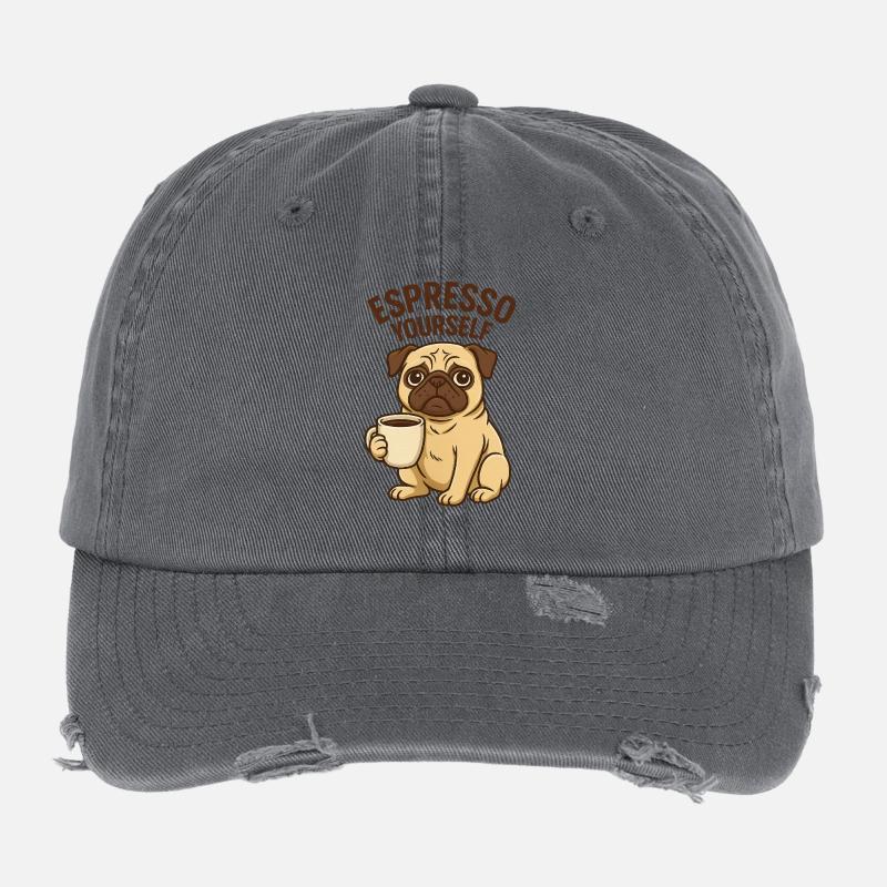 Espresso Yourself Illustration de Carlin Casquette vintage effet usé Flexfit