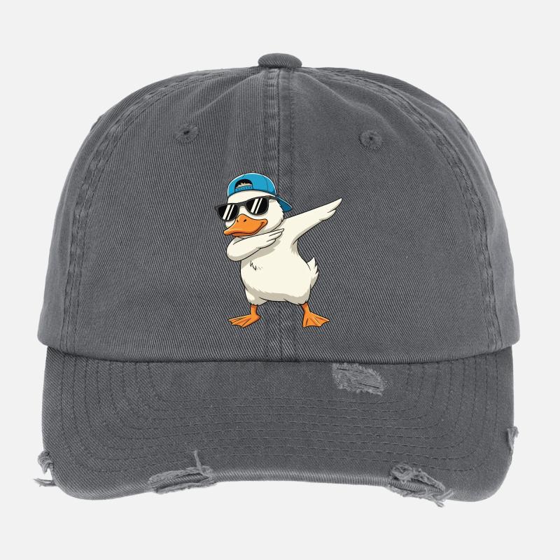 Dessins animés de lunettes de soleil canard à appliquer à la main Casquette vintage effet usé Flexfit