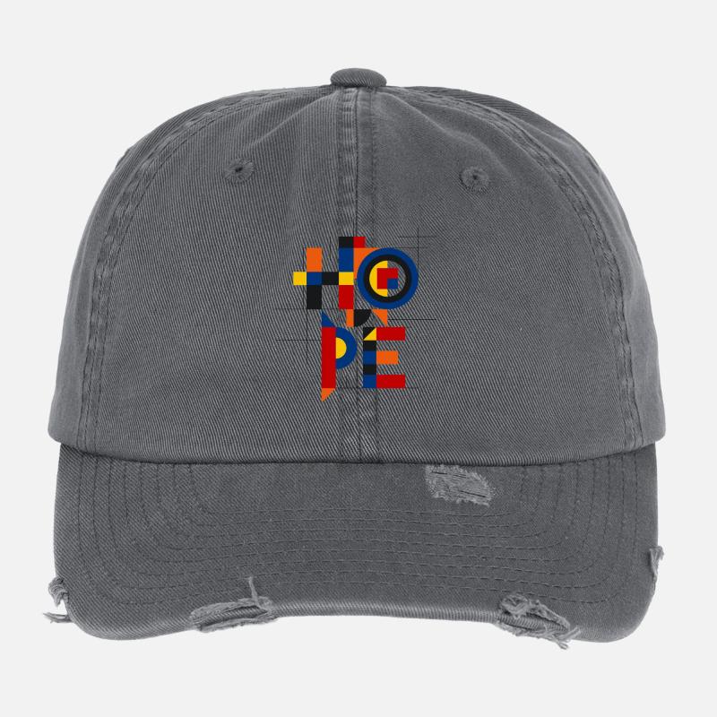 Hope Geometric Lettering Flexfit Vintage Destroyed Cap