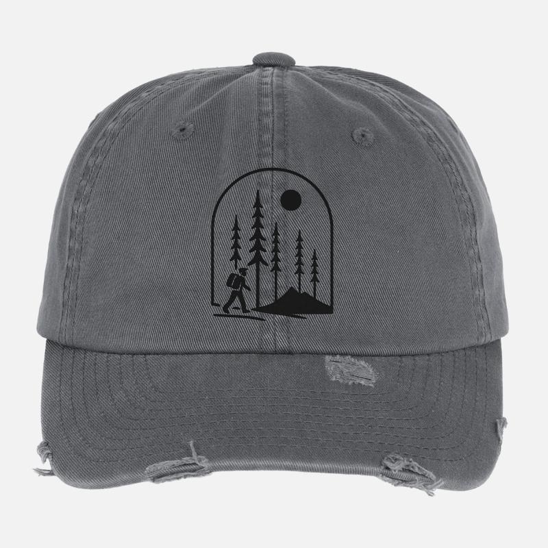 Nächtliche Wanderung im Wald Fans geschenkidee Flexfit Vintage Destroyed Cap