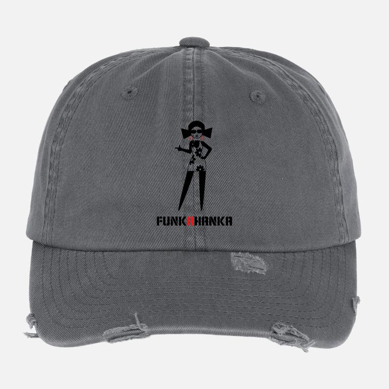 FUNK A HANKA - Casquette vintage effet usé Flexfit - charbon