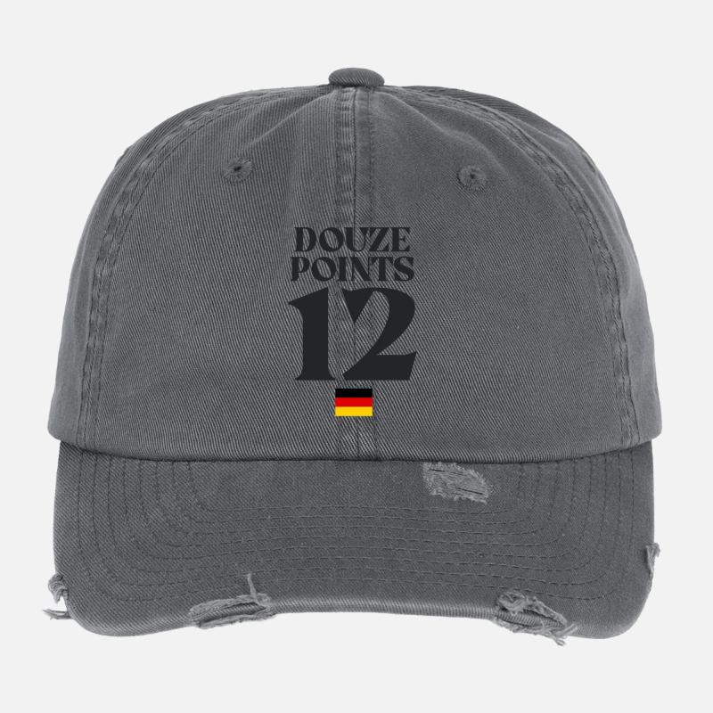 Douze points 12 Allemagne Eurovision Casquette vintage effet usé Flexfit