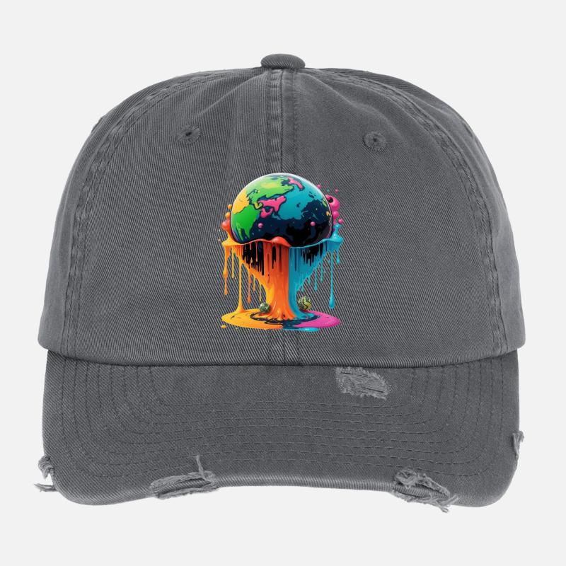 Globus - Erde - Weltkugel Flexfit Vintage Destroyed Cap