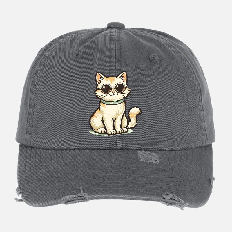 Coole Katze Flexfit Vintage Destroyed Cap