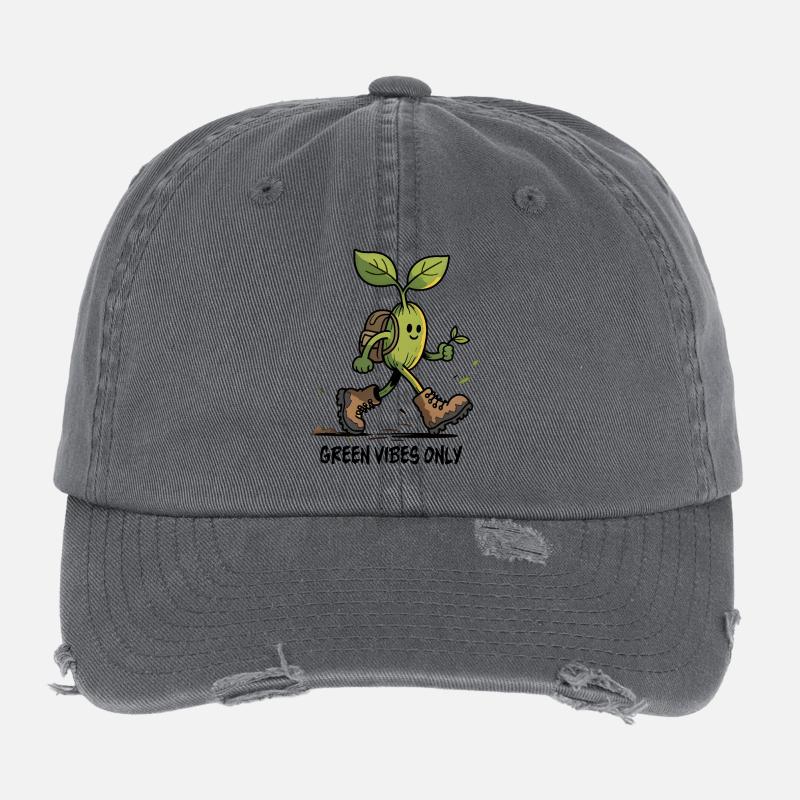 Ökologische Pflanze auf einer Wanderung Flexfit Vintage Destroyed Cap