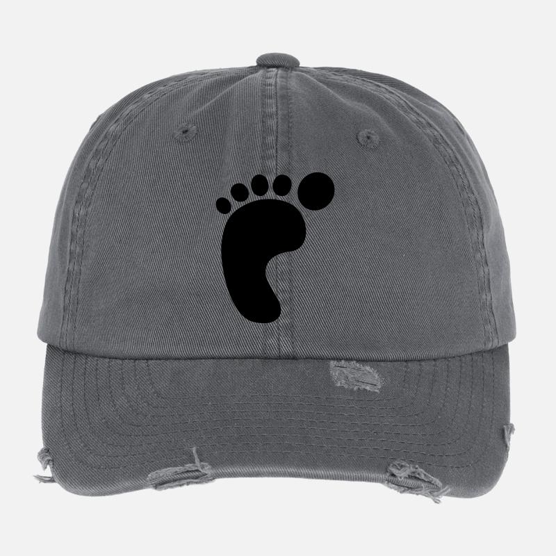 Left Foot Print Flexfit Vintage Destroyed Cap