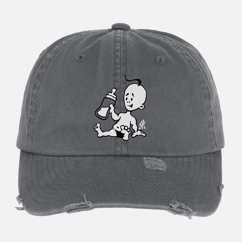 Bébé avec une bouteille de lait Casquette vintage effet usé Flexfit