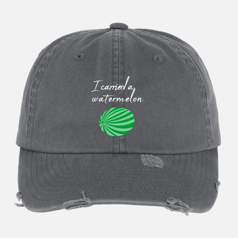 Ich habe eine Wassermelone getragen / Geschenk Flexfit Vintage Destroyed Cap