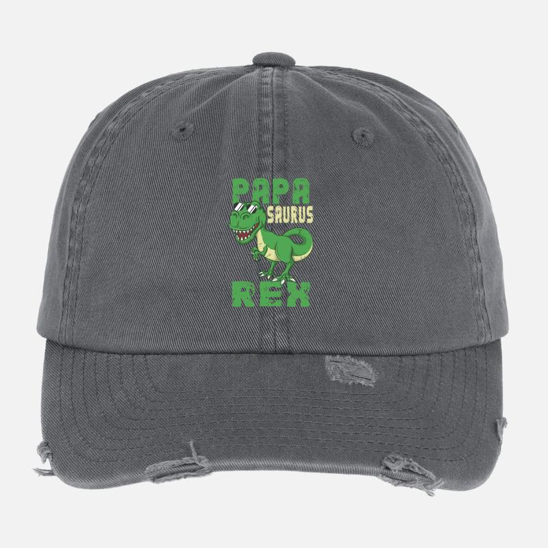 Papasaurus Rex dinosaure T-Rex papa cadeau Casquette vintage effet usé Flexfit