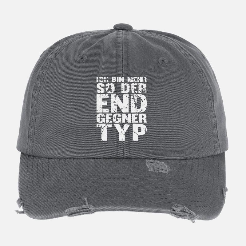 Ich bin mehr so der Endgegner Typ! - Geschenk Flexfit Vintage Destroyed Cap