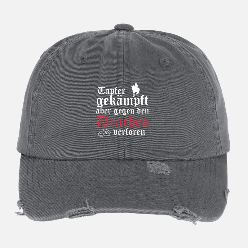 Tapfer gekämpft, aber gegen den.. - Geschenk - Flexfit Vintage Destroyed Cap - Dunkelgrau