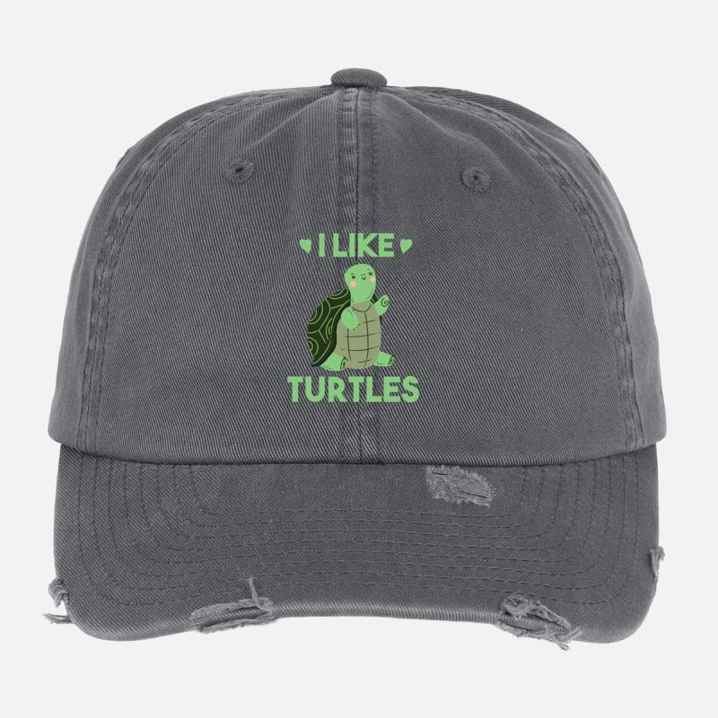Funny turtle saying - I like Turtles Niedli Flexfit Vintage Destroyed Cap