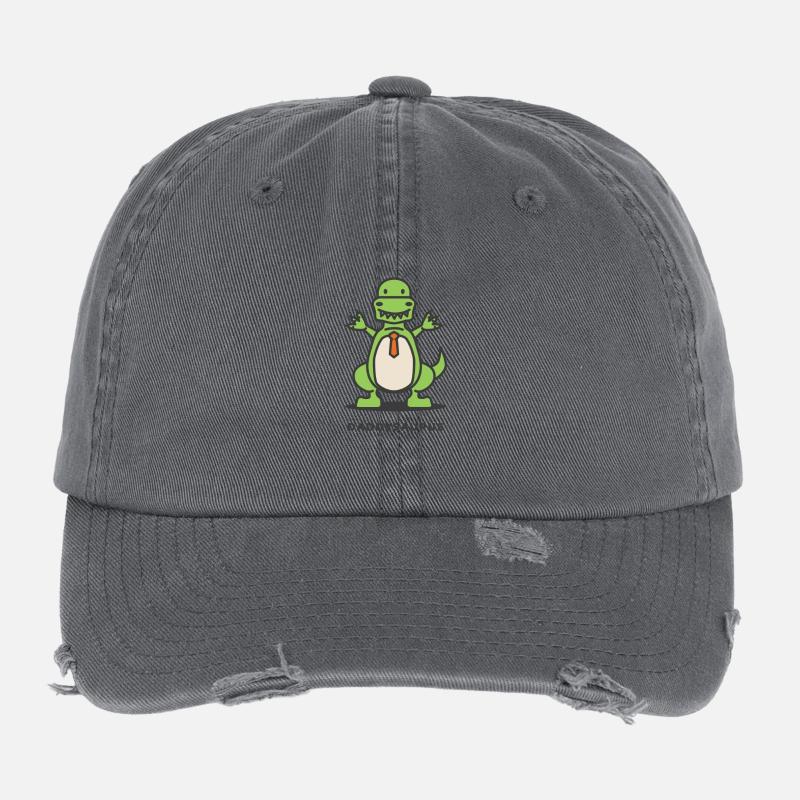 Père & Fils - Daddysaurus Rex - Cadeau - Casquette vintage effet usé Flexfit - charbon