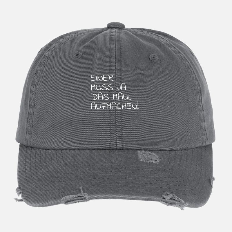Einer Muss Ja das Maul Aufmachen Flexfit Vintage Destroyed Cap