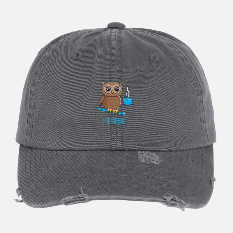 Night owl with coffee Flexfit Vintage Destroyed Cap