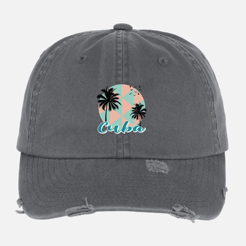 Cuba Caraïbes Croisière de vacances Casquette vintage effet usé Flexfit