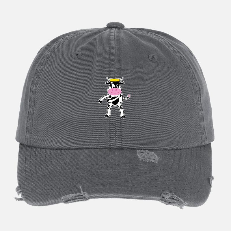 Floss Dance Move Kuh Flexfit Vintage Destroyed Cap