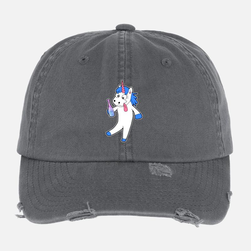 Unicorn ivrogne alcool idée cadeau Casquette vintage effet usé Flexfit