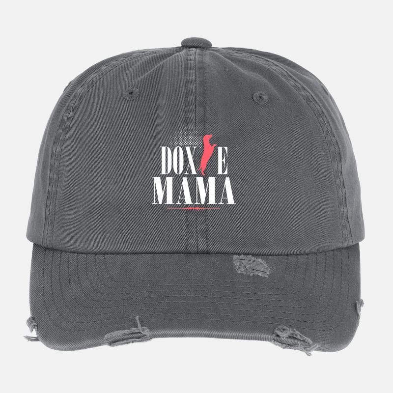 Doxie Mom Flexfit Vintage Destroyed Cap