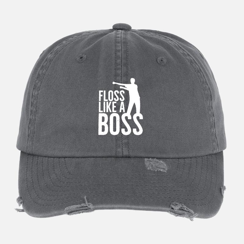 Floss like a Boss Dance Trend Tanz Fun Dab Move Flexfit Vintage Destroyed Cap
