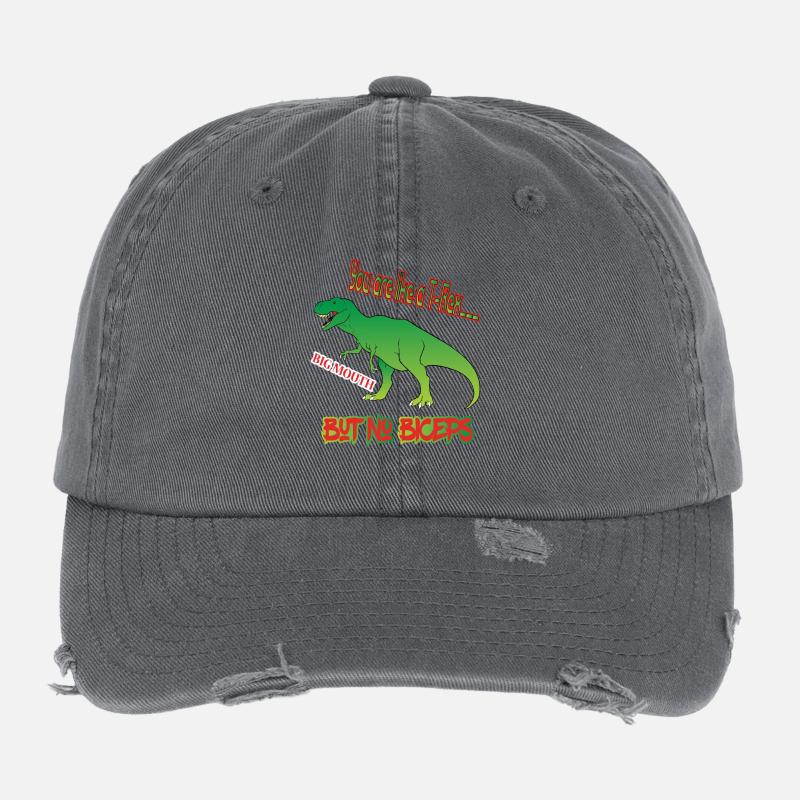 T-Rex Dinosauria Vous êtes comme une grande bouche T-Rex Casquette vintage effet usé Flexfit