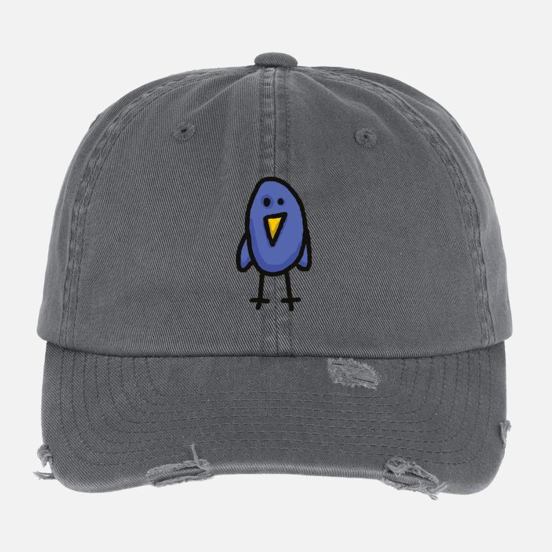 Ulli der Zwitschervogel Twitterbird Vogel Nr 8 Flexfit Vintage Destroyed Cap