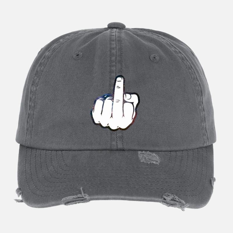Mittelfinger Comic Flexfit Vintage Destroyed Cap