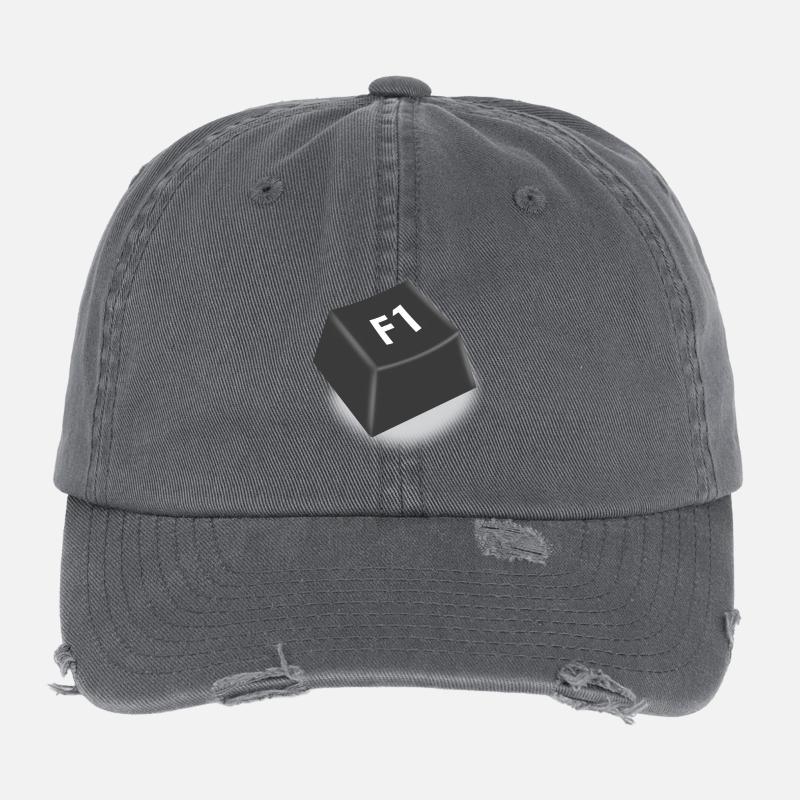 bouton d'aide f1 Casquette vintage effet usé Flexfit