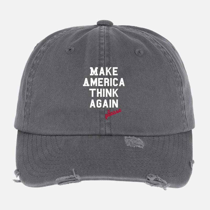 Make America Think Again – Anti  Populism Flexfit Vintage Destroyed Cap