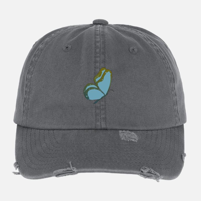 Schmetterling blauer Falter Flexfit Vintage Destroyed Cap