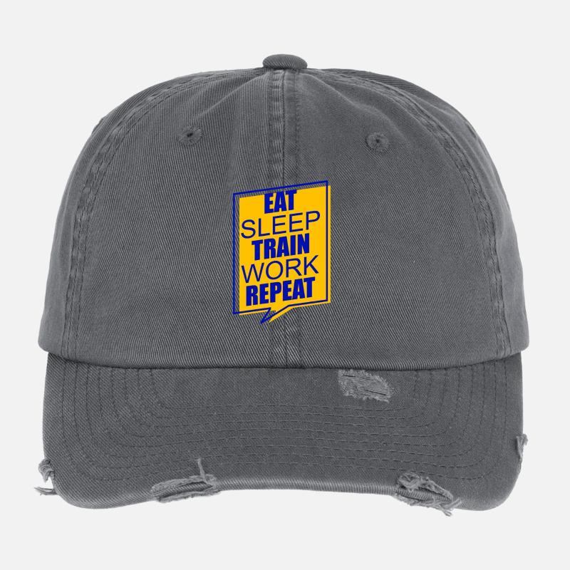 Essen Trainieren Schlafen Flexfit Vintage Destroyed Cap