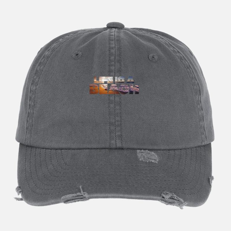 Life is a Beach - Été / Soleil / Plage Casquette vintage effet usé Flexfit