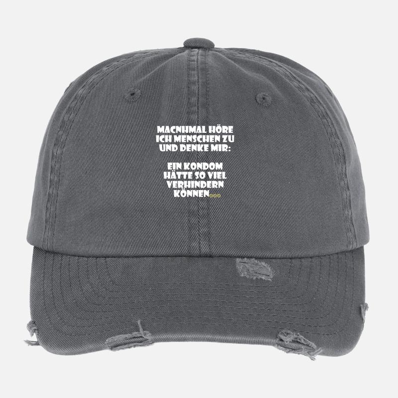 Stupid people condom design Flexfit Vintage Destroyed Cap