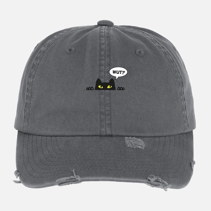Freche süße Katze maine coon perser Geschenk Flexfit Vintage Destroyed Cap