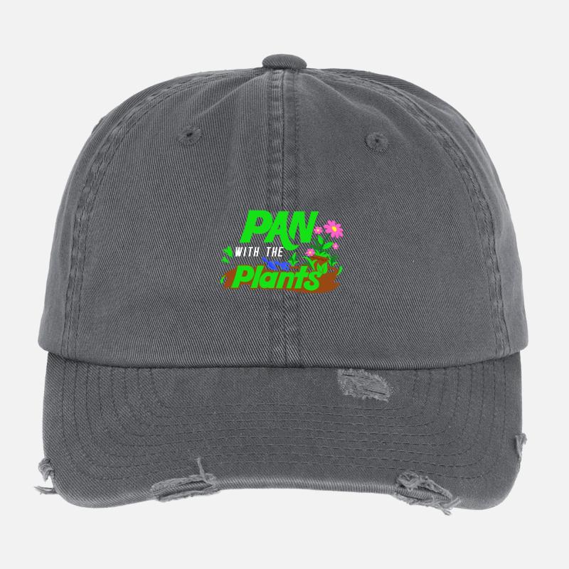 Pfanne mit den Pflanzen - Gärtner Geschenk Flexfit Vintage Destroyed Cap