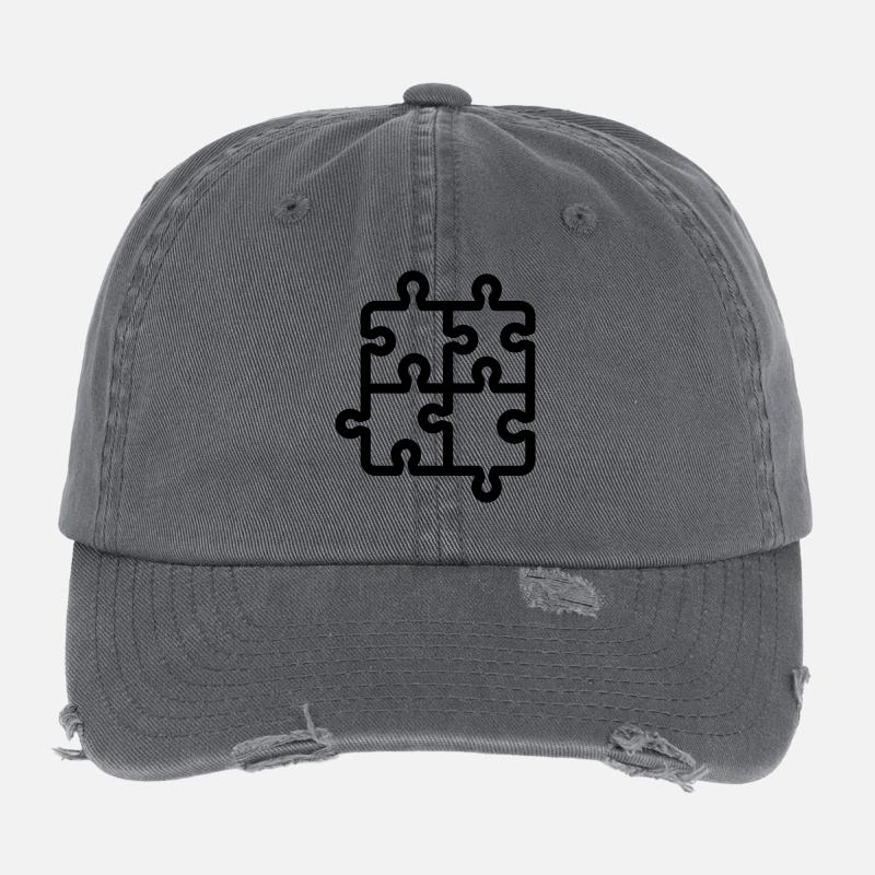 puzzle pieces Flexfit Vintage Destroyed Cap