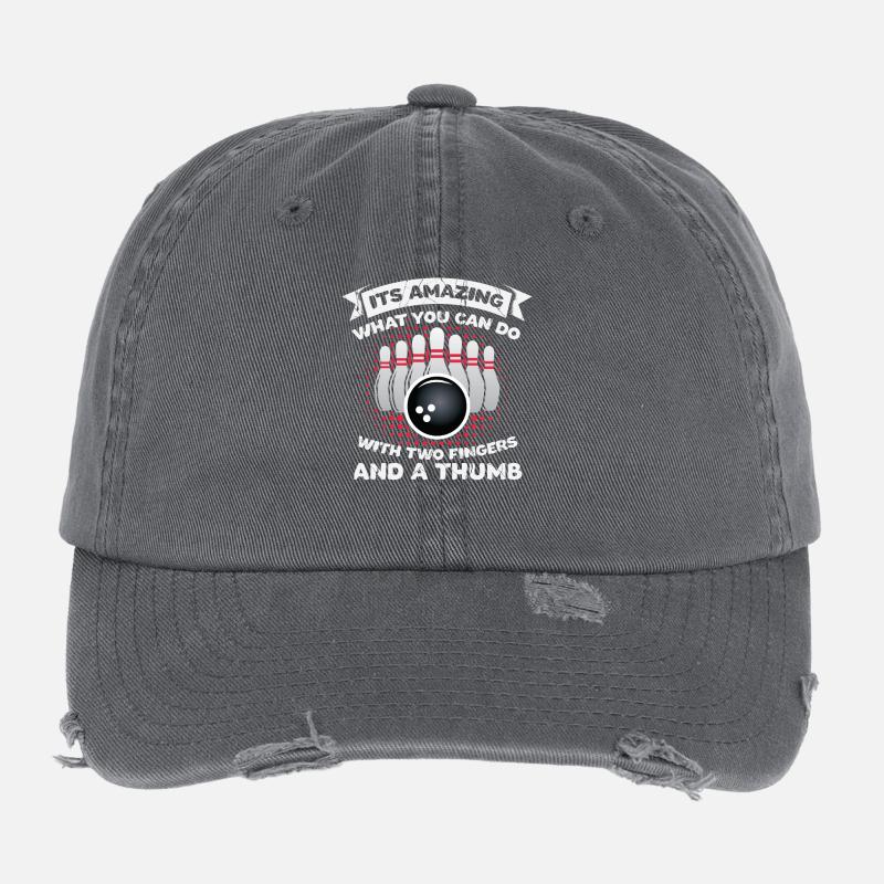 Cadeau de compétences de bowling Casquette vintage effet usé Flexfit